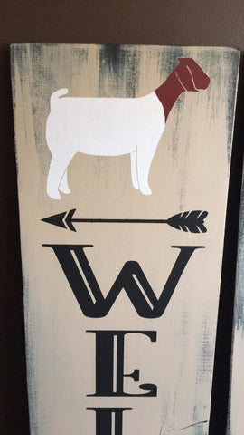 WELCOME SIGN GOAT
