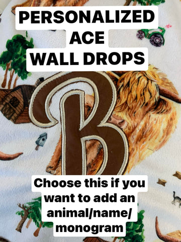 PERSONALIZED ACE MINKY WALL DROPS