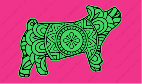 Mandala Pig Green