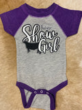 Infant Raglan Sleeve One-Piece Future Show Girl Cattle